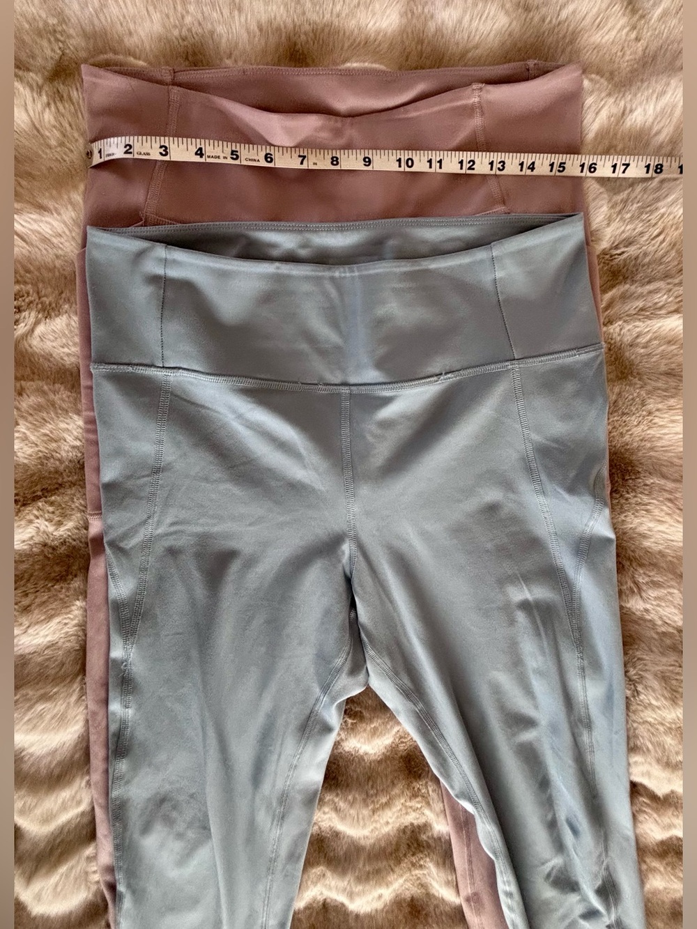 girlfriend collective high rise compressive leggings bundle Rose & Light Blue
